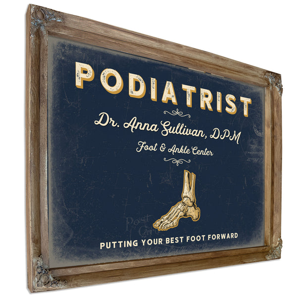 Personalized Podiatrist Sign, Putting Your Best Foot Forward, Navy & Brass, image 6