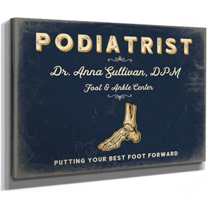 Personalized Podiatrist Sign, Putting Your Best Foot Forward, Navy & Brass, image 8