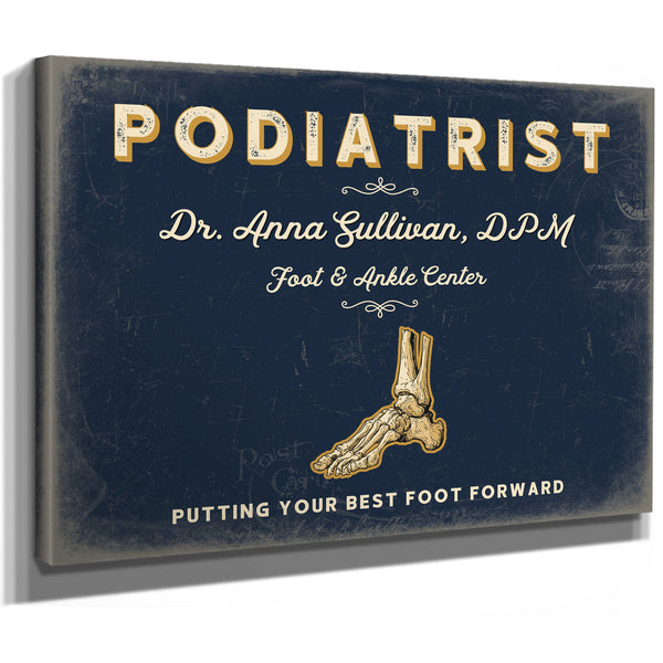 Personalized Podiatrist Sign, Putting Your Best Foot Forward, Navy & Brass, image 8