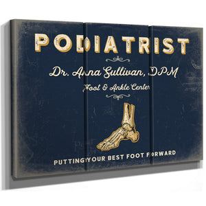 Personalized Podiatrist Sign, Putting Your Best Foot Forward, Navy & Brass, image 14