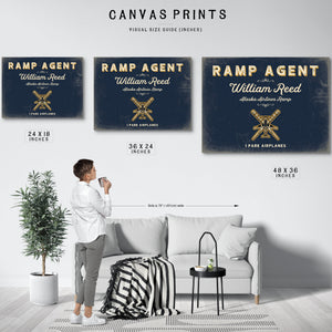 Personalized Ramp Agent Sign, I Park Airplanes, Navy & Brass, image 10