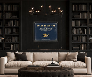 Personalized Sales Executive Sign, Closing Deals Daily, Navy & Brass, image 16