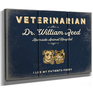 Personalized Veterinarian Sign, I Like My Patients Furry, Navy & Brass, image 14