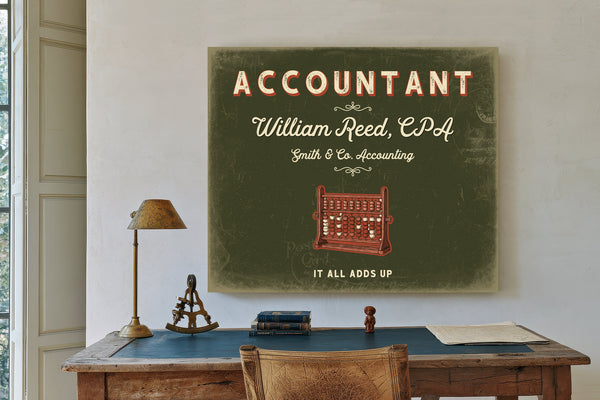 Personalized Accountant Sign, It All Adds Up, Olive & Brick, image 2