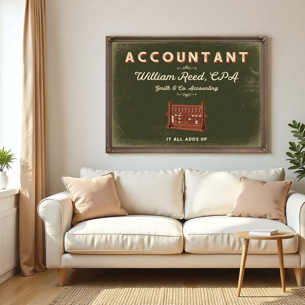 Personalized Accountant Sign, It All Adds Up, Olive & Brick, image 5