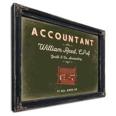 Personalized Accountant Sign, It All Adds Up, Olive & Brick, image 1