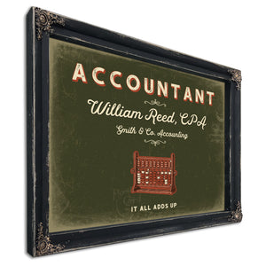 Personalized Accountant Sign, It All Adds Up, Olive & Brick, image 1