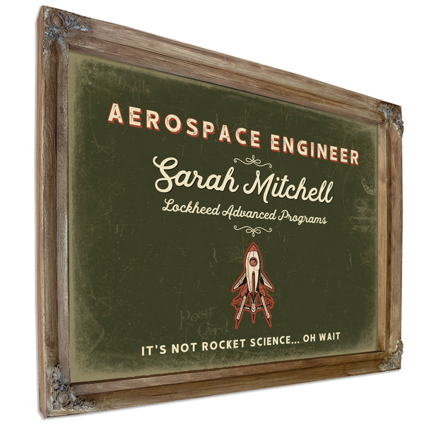 Personalized Aerospace Engineer Sign, It's Not Rocket Science... Oh Wait, Olive & Brick, image 6