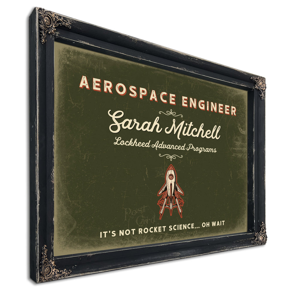 Personalized Aerospace Engineer Sign, It's Not Rocket Science... Oh Wait, Olive & Brick, image 1