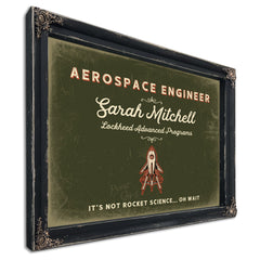 Personalized Aerospace Engineer Sign, It's Not Rocket Science... Oh Wait, Olive & Brick, image 1