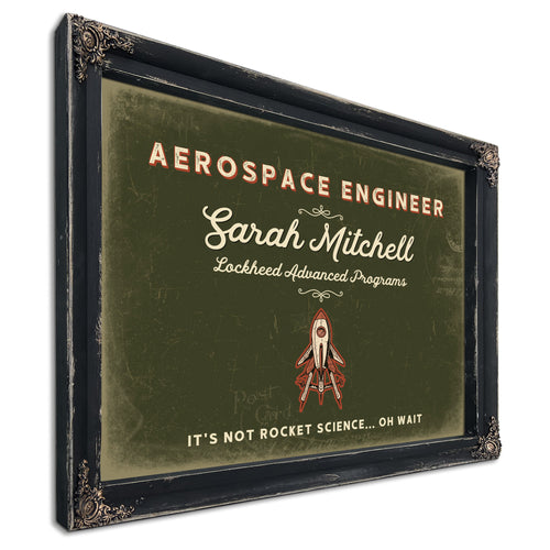 Personalized Aerospace Engineer Sign, It's Not Rocket Science... Oh Wait, Olive & Brick, image 1