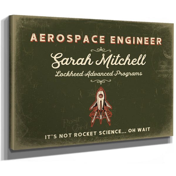 Personalized Aerospace Engineer Sign, It's Not Rocket Science... Oh Wait, Olive & Brick, image 8