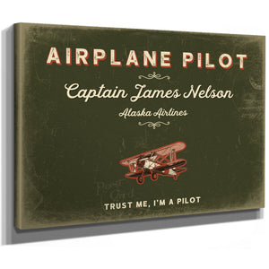 Personalized Airplane Pilot Sign, Trust Me, I'm a Pilot, Olive & Brick, image 8