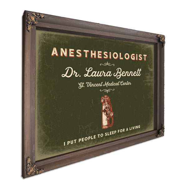Personalized Anesthesiologist Sign, I Put People to Sleep for a Living, Olive & Brick, image 7