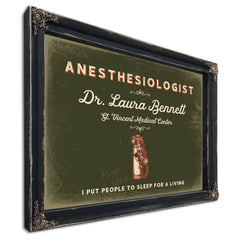 Personalized Anesthesiologist Sign, I Put People to Sleep for a Living, Olive & Brick, image 1