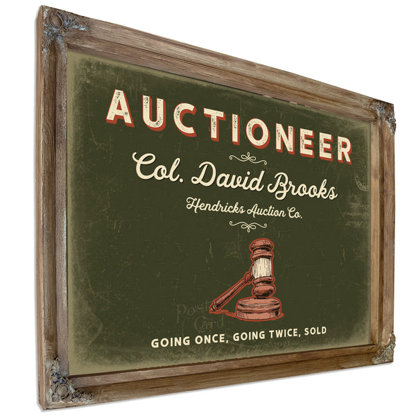 Personalized Auctioneer Sign, Going Once, Going Twice, Sold, Olive & Brick, image 6