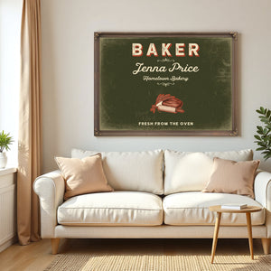 Personalized Baker Sign, Fresh From the Oven, Olive & Brick, image 5