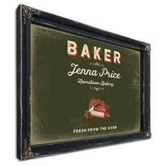 Personalized Baker Sign, Fresh From the Oven, Olive & Brick, image 1