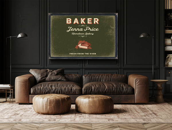 Personalized Baker Sign, Fresh From the Oven, Olive & Brick, image 17