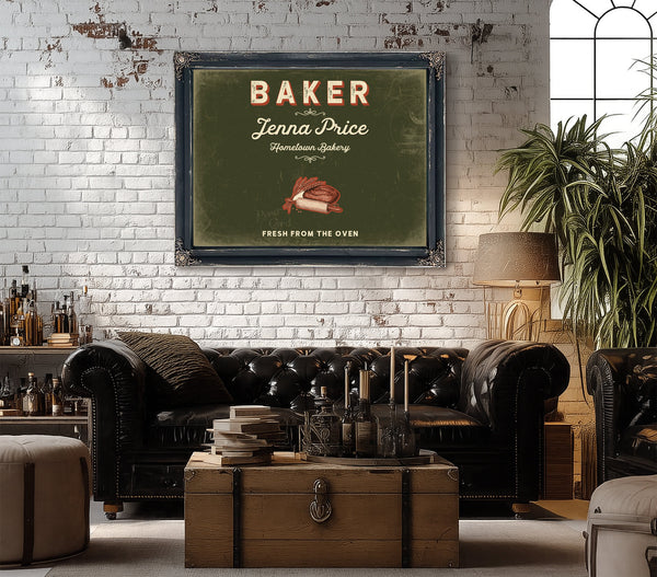 Personalized Baker Sign, Fresh From the Oven, Olive & Brick, image 18