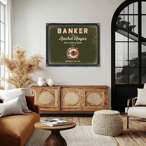 Personalized Banker Sign, Interest in You, Olive & Brick, image 4