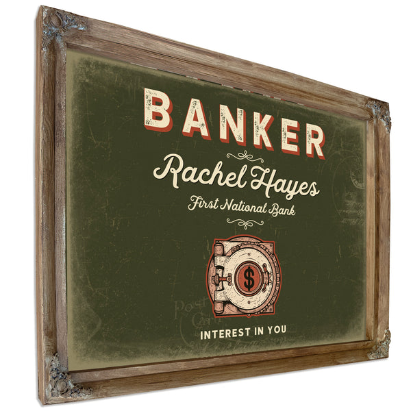 Personalized Banker Sign, Interest in You, Olive & Brick, image 6