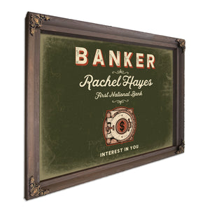 Personalized Banker Sign, Interest in You, Olive & Brick, image 7