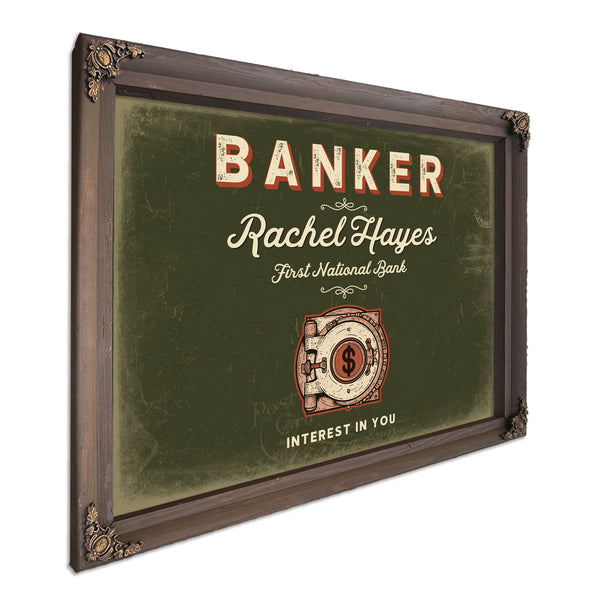 Personalized Banker Sign, Interest in You, Olive & Brick, image 7