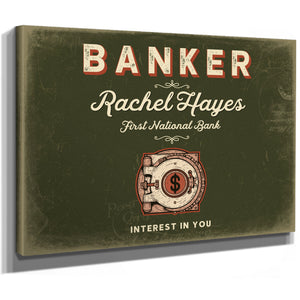 Personalized Banker Sign, Interest in You, Olive & Brick, image 8