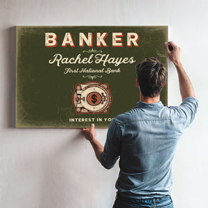 Personalized Banker Sign, Interest in You, Olive & Brick, image 9
