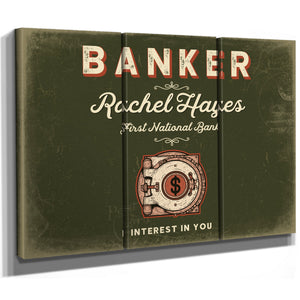 Personalized Banker Sign, Interest in You, Olive & Brick, image 14