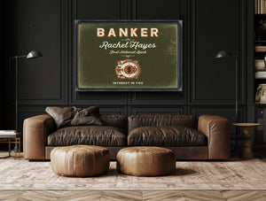 Personalized Banker Sign, Interest in You, Olive & Brick, image 17