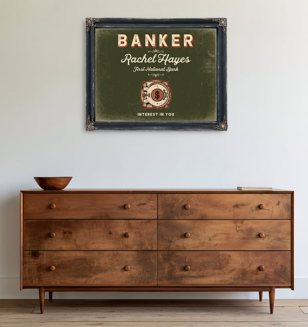 Personalized Banker Sign, Interest in You, Olive & Brick, image 19