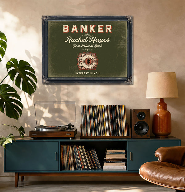 Personalized Banker Sign, Interest in You, Olive & Brick, image 20
