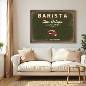 Personalized Barista Sign, But First, Coffee, Olive & Brick, image 5