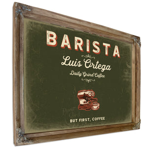 Personalized Barista Sign, But First, Coffee, Olive & Brick, image 6