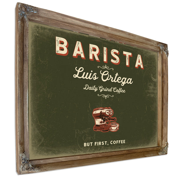 Personalized Barista Sign, But First, Coffee, Olive & Brick, image 6