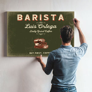 Personalized Barista Sign, But First, Coffee, Olive & Brick, image 9