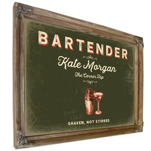 Personalized Bartender Sign, Shaken, Not Stirred, Olive & Brick, image 6