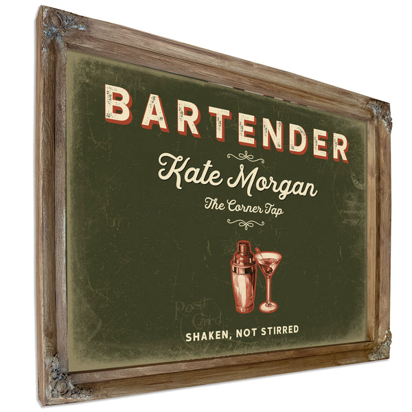 Personalized Bartender Sign, Shaken, Not Stirred, Olive & Brick, image 6