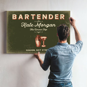 Personalized Bartender Sign, Shaken, Not Stirred, Olive & Brick, image 9