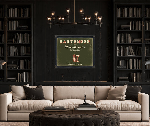 Personalized Bartender Sign, Shaken, Not Stirred, Olive & Brick, image 16