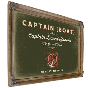 Personalized Boat Captain Sign, My Boat, My Rules, Olive & Brick, image 6