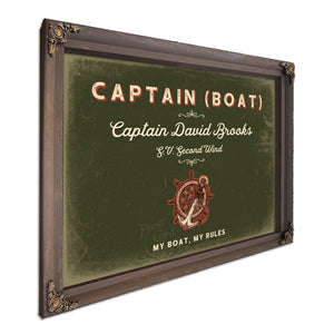 Personalized Boat Captain Sign, My Boat, My Rules, Olive & Brick, image 7