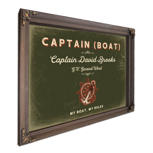 Personalized Boat Captain Sign, My Boat, My Rules, Olive & Brick, image 7
