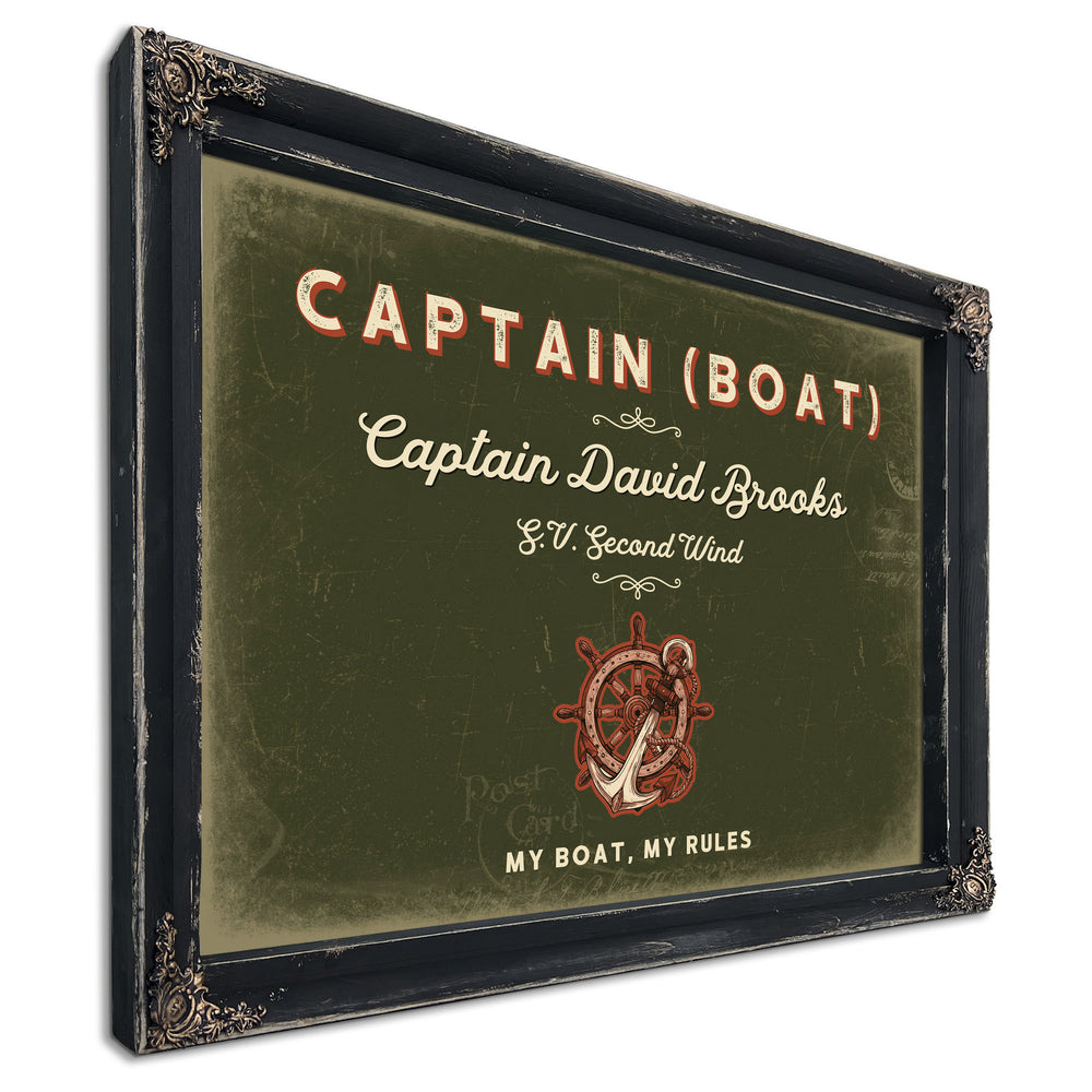 Personalized Boat Captain Sign, My Boat, My Rules, Olive & Brick, image 1