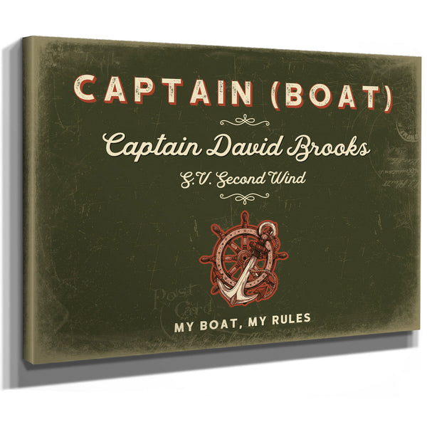 Personalized Boat Captain Sign, My Boat, My Rules, Olive & Brick, image 8