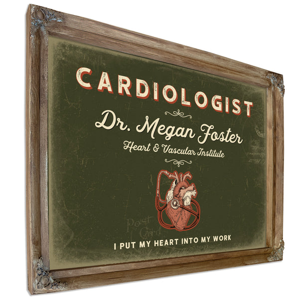 Personalized Cardiologist Sign, I Put My Heart Into My Work, Olive & Brick, image 6