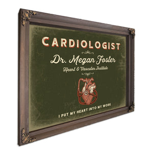 Personalized Cardiologist Sign, I Put My Heart Into My Work, Olive & Brick, image 7