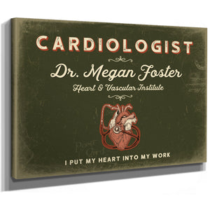 Personalized Cardiologist Sign, I Put My Heart Into My Work, Olive & Brick, image 8